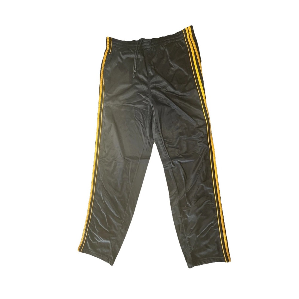 Solare Sporta Men's Track Pants Vintage 90's Black/Yellow Striped Size Large‎